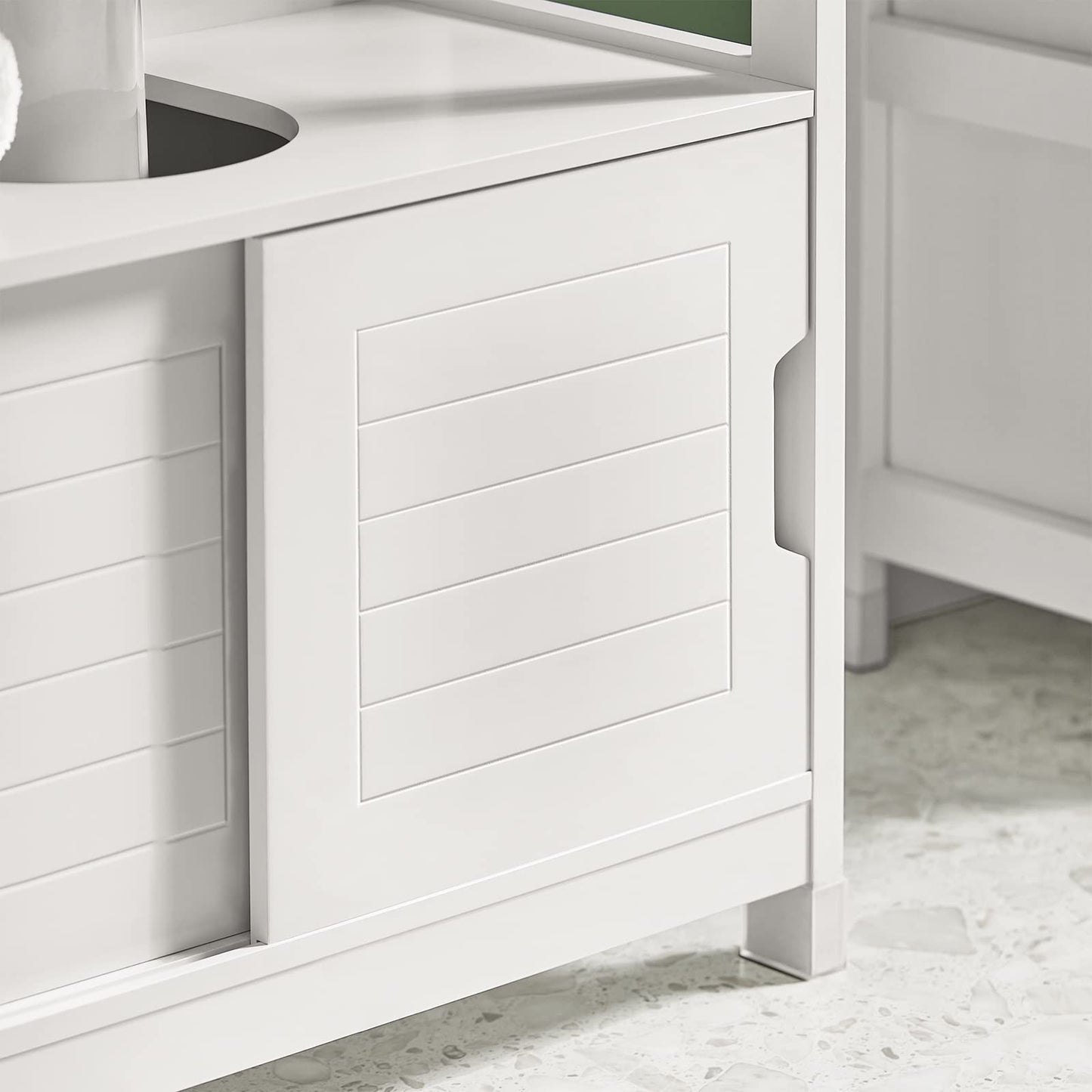 SoBuy FRG128-W Vanity Unit Bathroom Cabinet with Foot Pads, Vanity Unit for Bathroom, Bathroom Furniture, White, 60 x 61 x 30 cm