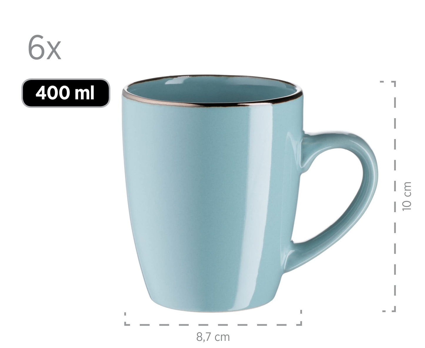 MÄSER 931626 Metallic Rim, Modern Crockery Set