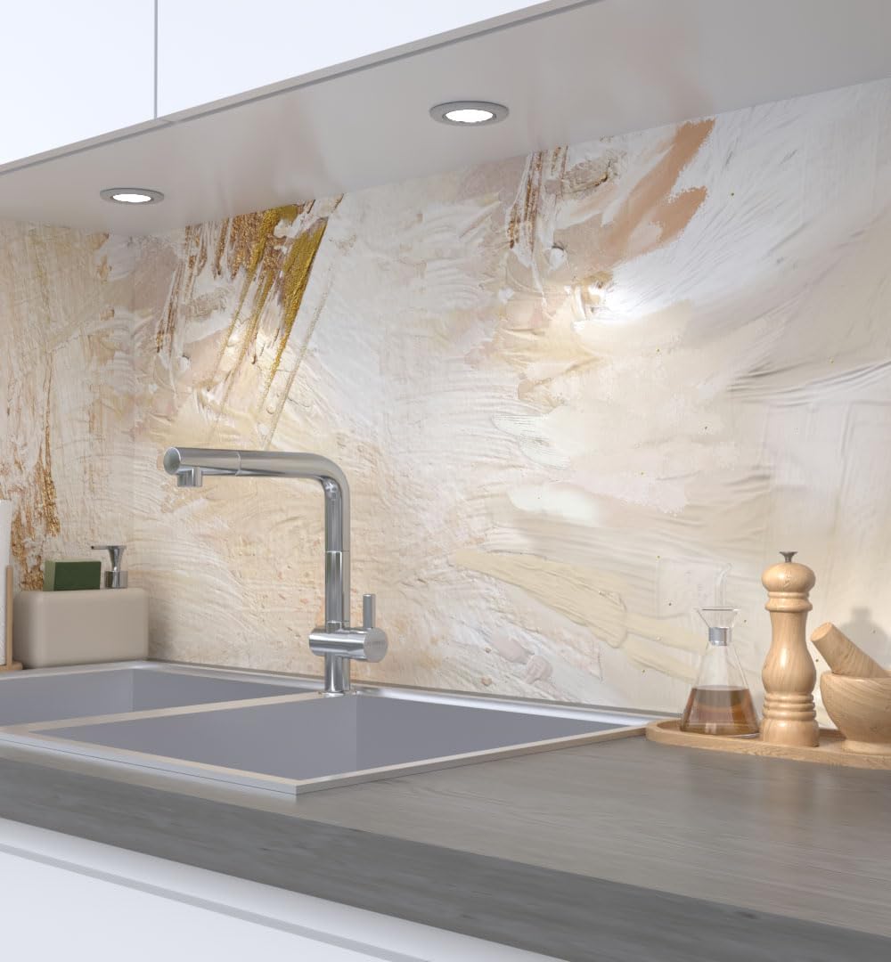 MyMaxxi Self-Adhesive Kitchen Splashback Film, Easy No-Drill Application, 0.4 mm Reinforced, Kitchen Splash Guard Adhesive Film, Wall Decoration, 220 x 60 cm (Height), Matte Finish, Natural Meadow,