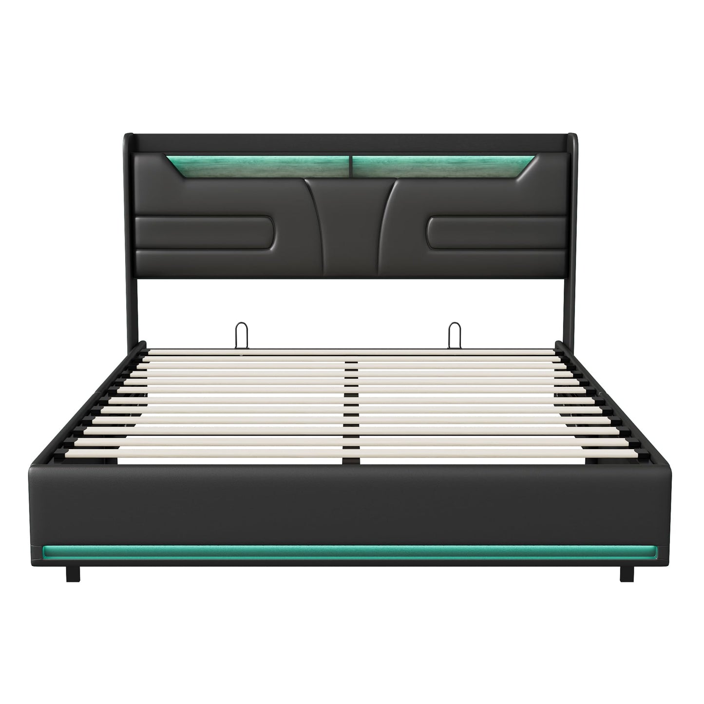 WOBOPCG Upholstered Double Bed 140 x 200, Hydraulic Storage Bed with Slatted Bases, Double Bed with Storage Space, Functional Bed with Storage Space (Grey + Flannel, 140 x 200)