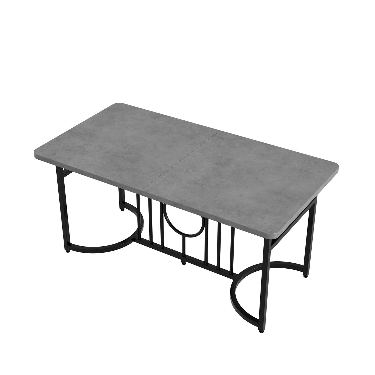 Merax Esstisch, Ausziehbar Esszimmertisch mit Tischbeine aus Metall, Rechteckiger Küchentisch für Wohnzimmer und Esszimmer, Grau