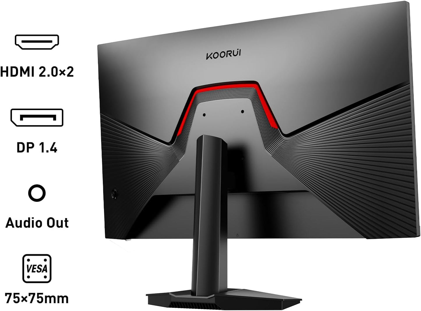 KOORUI Gaming Monitor 24 Inches, 200Hz PC Screen FHD 1920 x 1080 Fast IPS HDR400, Adaptive Sync 1ms, HDMI 2.0 & DP 1.4, VESA 75 x 75 mm-G2411P