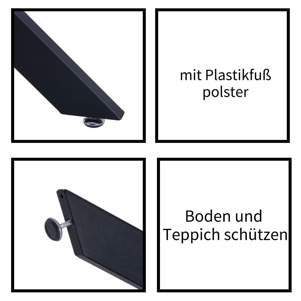 GOLDFAN Esstisch Rund Glas Moderner Küchentisch 80cm Runder Glas Esszimmertische mit Metallbeinen für Esszimmer Wohnzimmer Küche, Schwarz