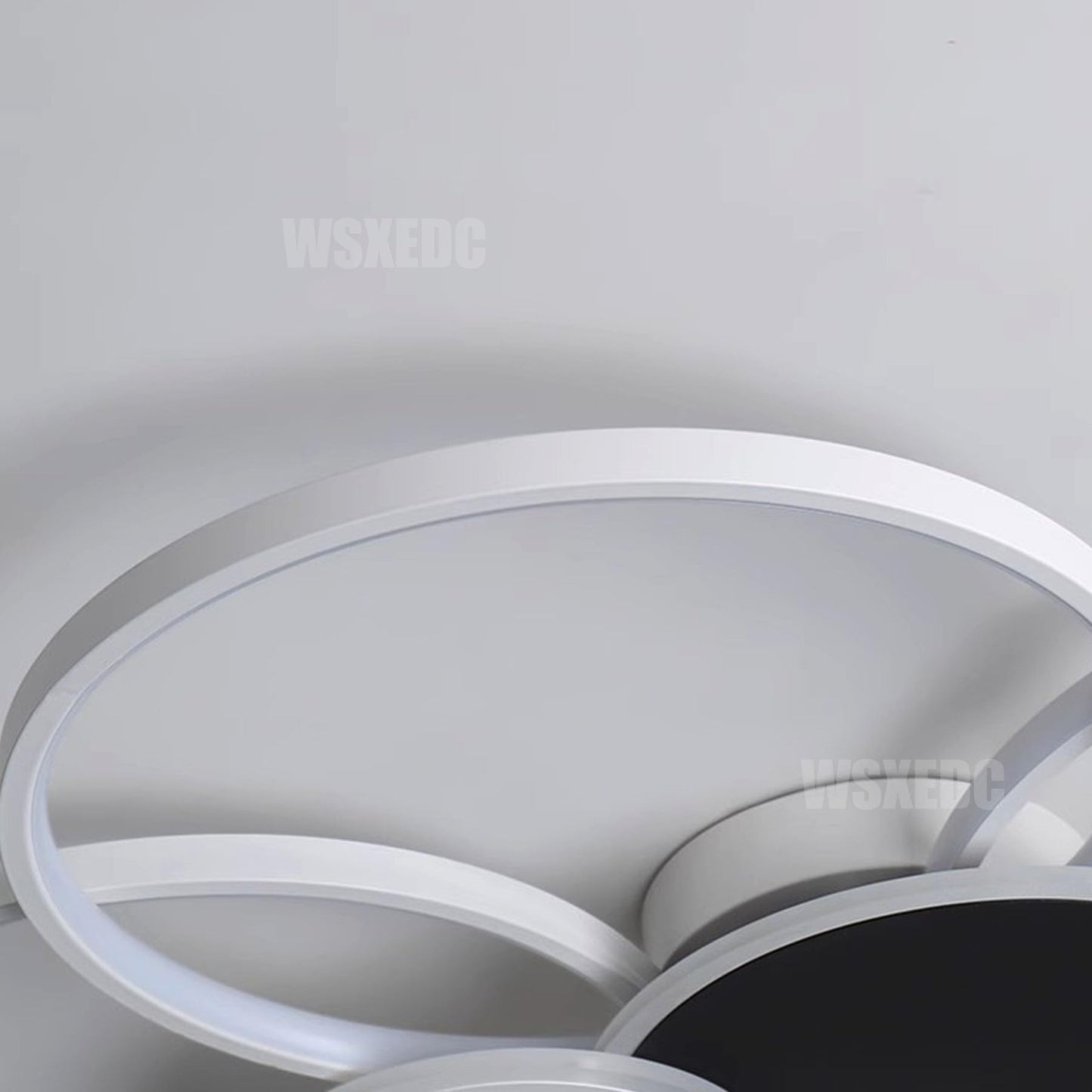 Dimmbare LED 6 Ring Wohnzimmerleuchte LED-Deckenleuchte moderne kreative Deckenbeleuchtung Innenbeleuchtung für die Augenpflege Für Schlafzimmer Büro Esszimmer Jugendzimmer (Weiß, L80cm 71W)