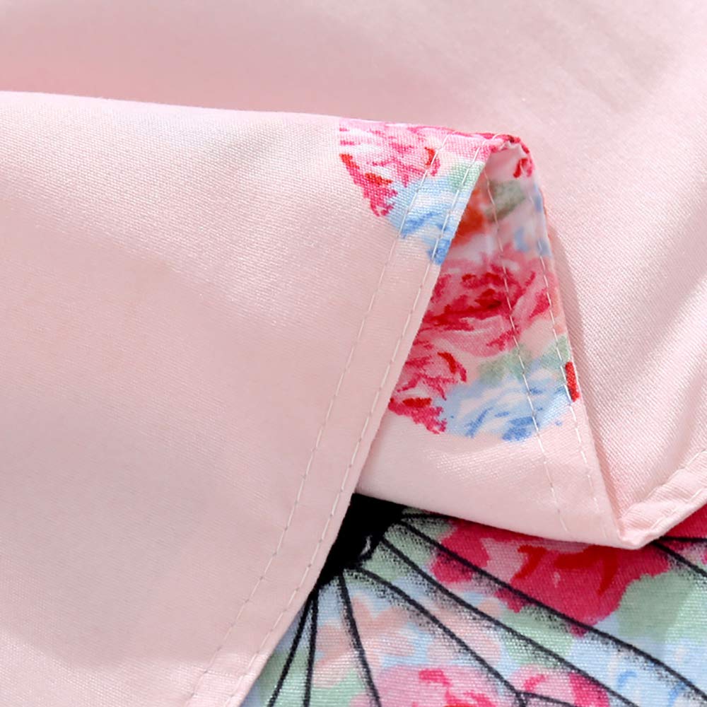 AShanlan Girls' Pink Hearts Children's Bed Linen 135 x 200 cm Pillowcase 80 x 80 cm Grey Pink Reversible Children's Bedding Set 100% Microfibre Duvet Cover with Zip