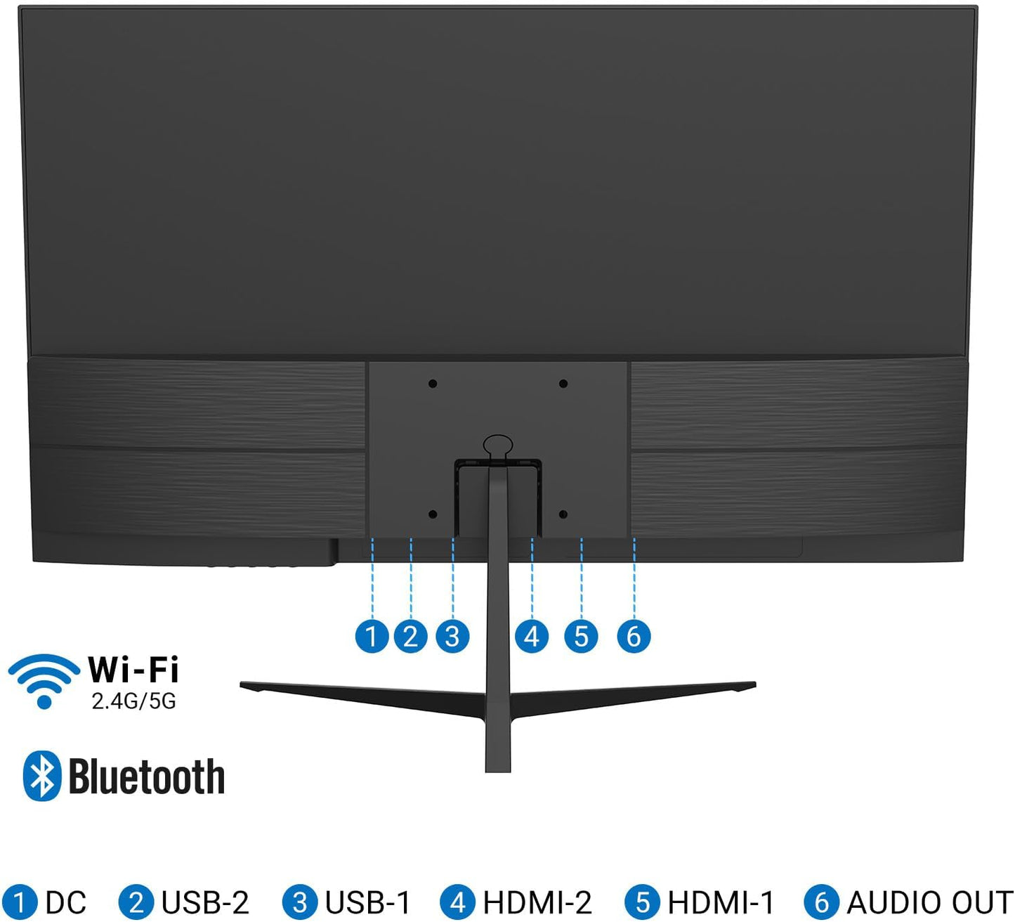 TuTu 24 Zoll Monitor Full HD VA Panel Randlos 75HZ Eye Care (1920 x 1080, VGA HDMI VESA 75 x 75mm) Flimmerfrei Blaulichtfilter Niedriger Stromverbrauch Monitor für PC Büro Schwarz