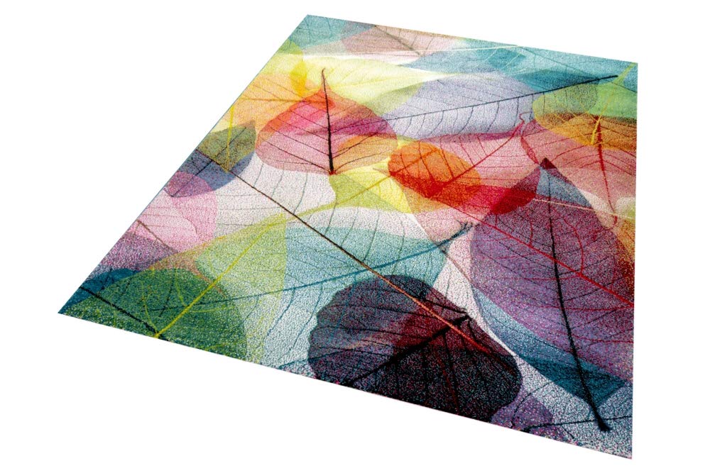 Modern Rug Living Room Leaves Colourful Size 160 x 230 cm