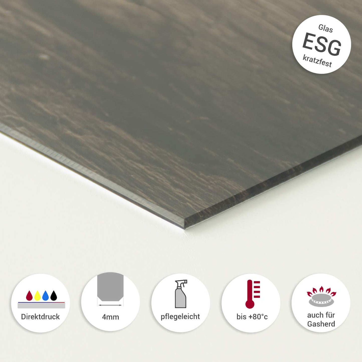 GRAZDesign Küchenrückwand Spritzschutz Glas für Küche, Herd Bild Motiv Kräuter im Glas Küchenspiegel Glasrückwand Herdblende 4mm ESG Glas, 60x40cm