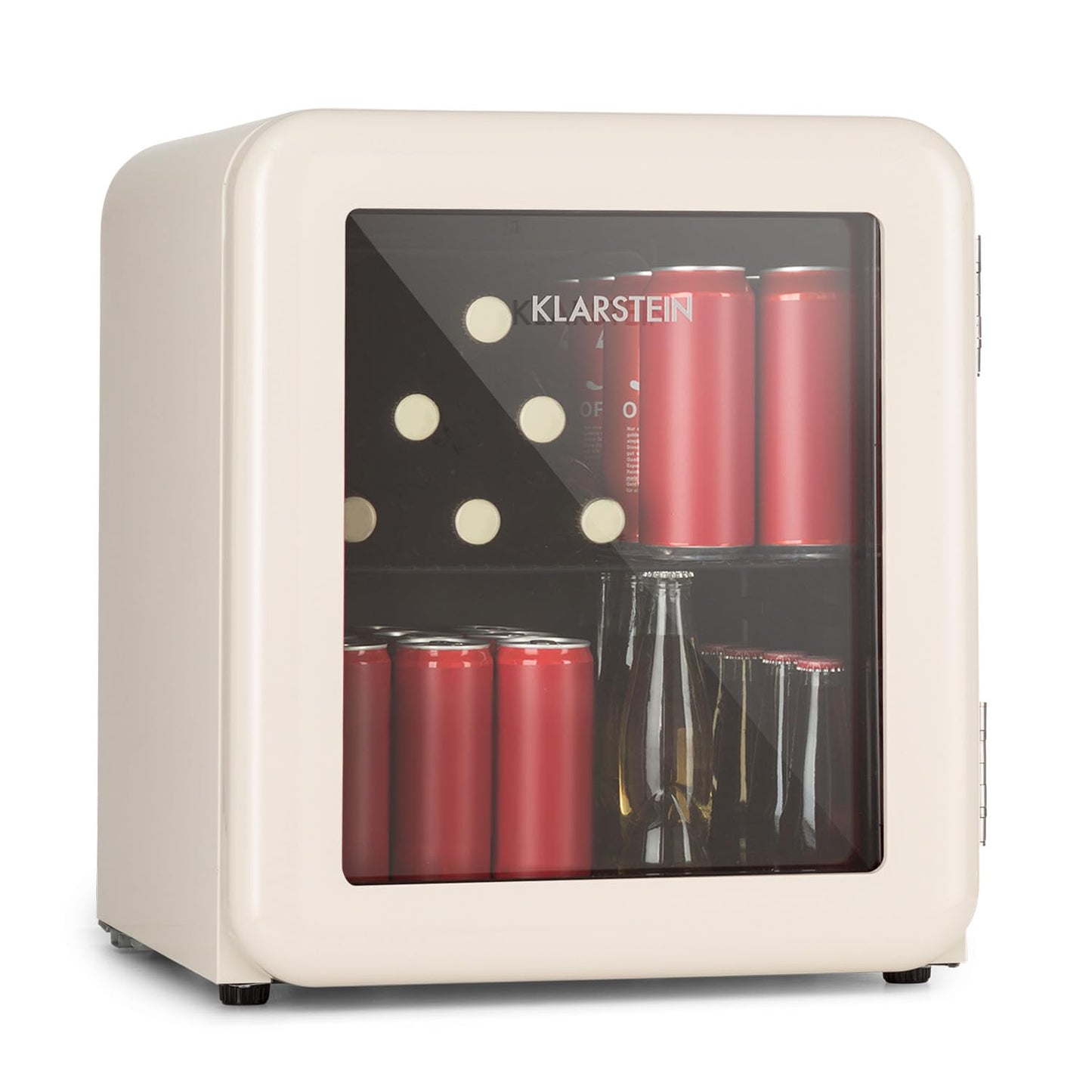 Klarstein PopLife Getränkekühler - Mini-Bar, Retrokühlschrank, 0-10°C, nur 39 dB, 115 L, umweltfreundlich, doppelt verglaste Tür, Retro-Design, rot