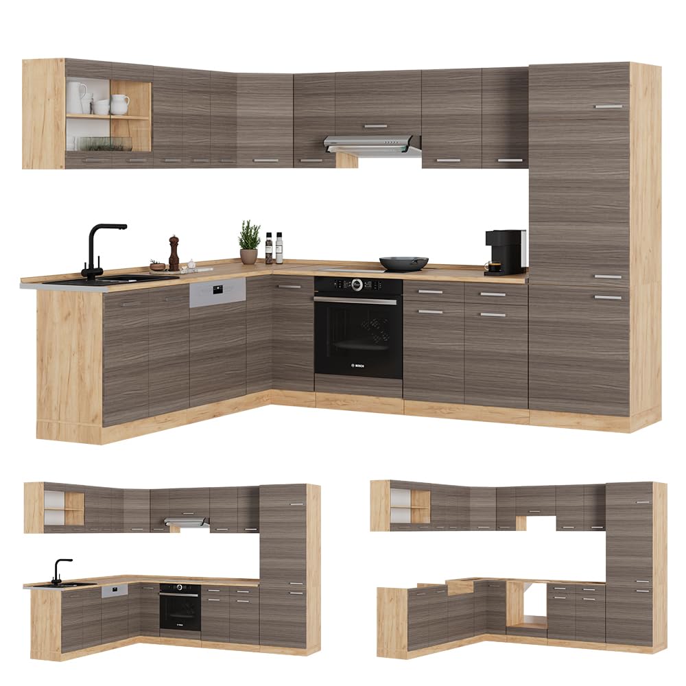 Vicco Goldkraft Kitchen Unit R-Line Corner 287 x 277 cm