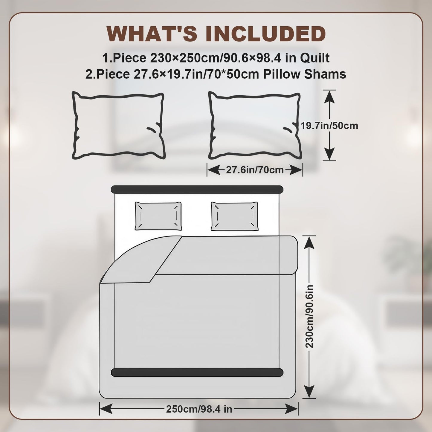 SHANNA Extra Large Duvet: Milk Velvet Soft Double Sided Duvet Ideal as Bedspread 230 x 250 cm with 2 Matching Pillowcases 50 x 70 cm (Beige)