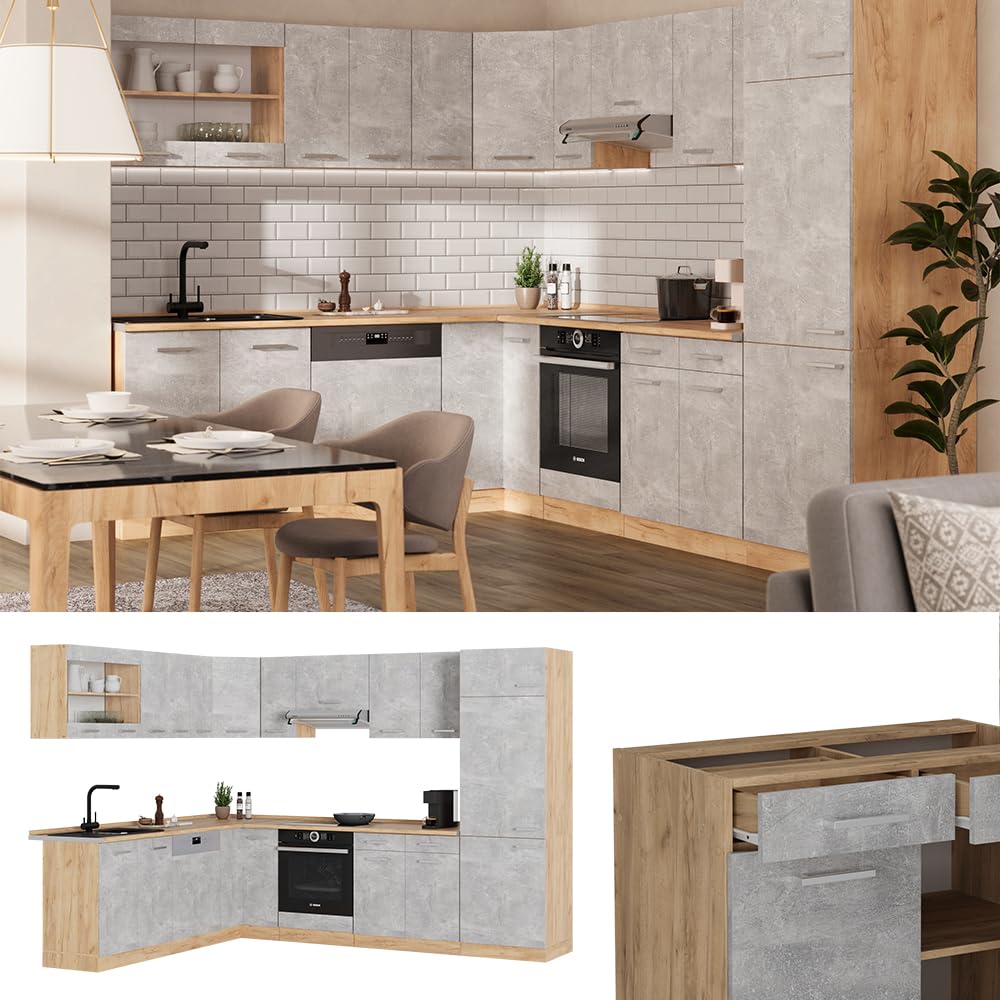 Vicco Goldkraft Kitchen Unit R-Line Corner 287 x 277 cm