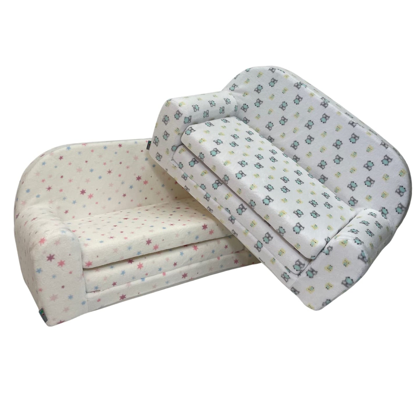 FORTISLINE Children's Sofa Mini Foldable 40 x 78 x 45 cm - Children's Sofa for Children 2-in-1 - Children's Couch Foldable - Foam Sofa Bed - Removable Cover - Many Designs