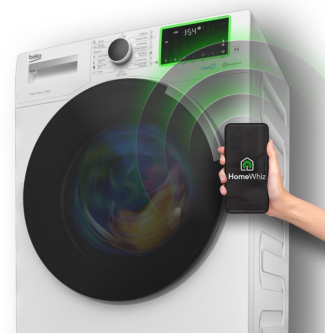 Beko BM3WFU3741R Waschvollautomat, Waschmaschine, 7 kg, EnergySpin, Schleuderwahl 1400 U/min, SteamCure Dampffunktion, allergikergeeignet, AquaWave Schontrommel, Weiß