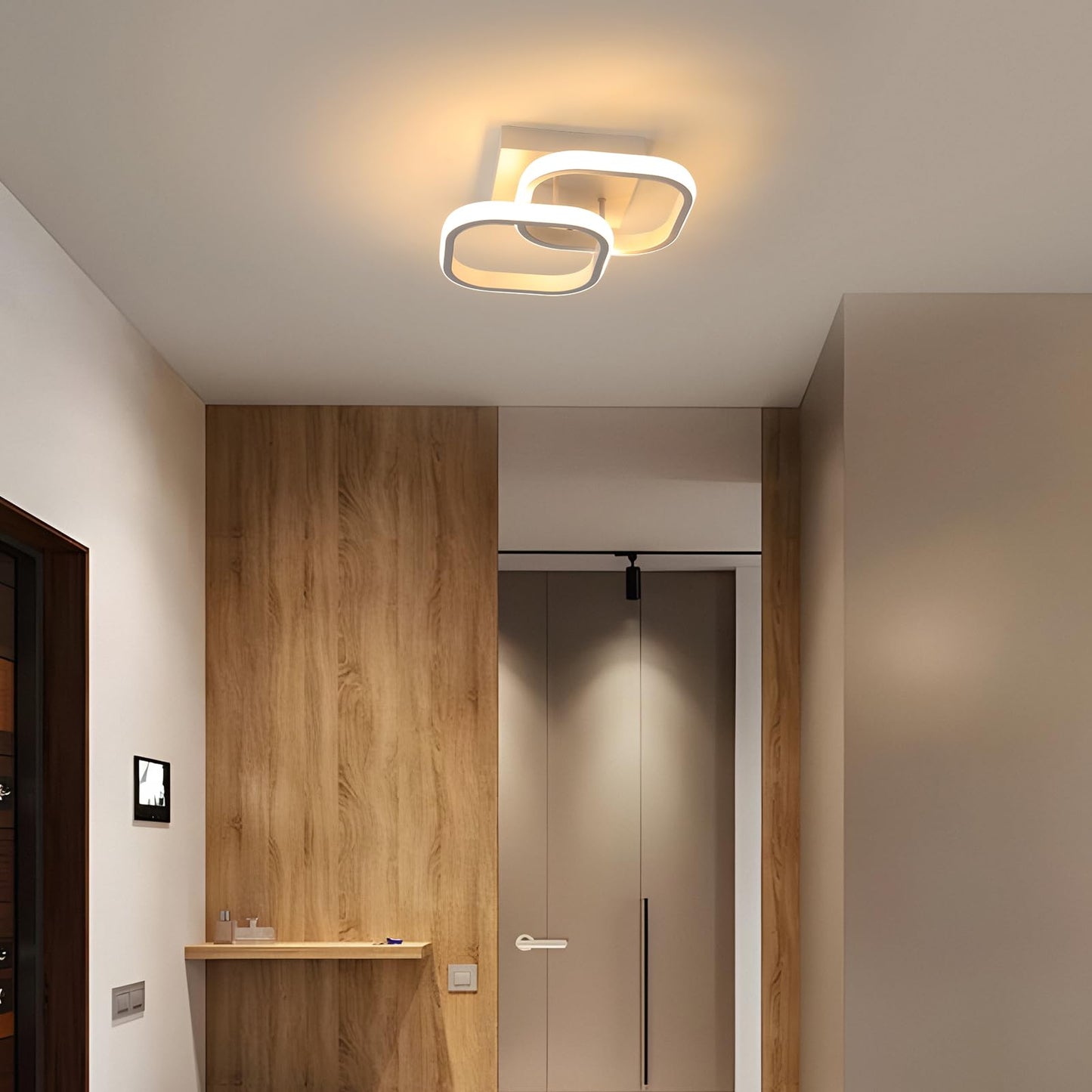 SENQIU 2 Stücke LED Deckenleuchte, 22W Modern Quadratisch LED Deckenlampe, Deckenleuchten Weiße aus Aluminium für Wohnzimmer Schlafzimmer Küche, Warmweiß 3000K