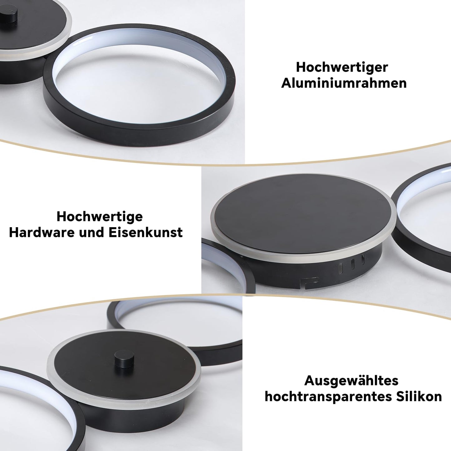 BAYHT Deckenleuchte LED Wohnzimmerlampe Weiße Runde LED Deckenlamp Dimmbar 62W 5300LM mit Fernbedienung 3000K-6500K Geeignet für Wohnzimmer, Deckenleuchte Schlafzimmer