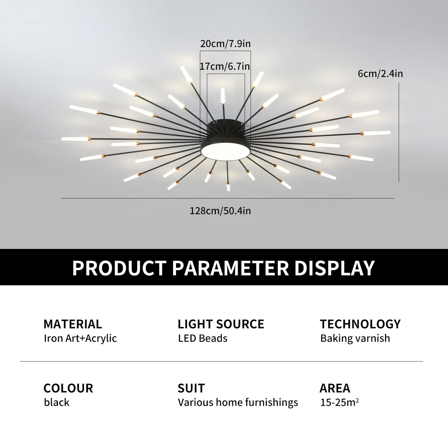 minifair Moderne LED-Deckenleuchte, 12 + 1 Köpfe, halbbündige Deckenleuchte, goldene Kronleuchter, Deckenbeleuchtung für Schlafzimmer, Wohnzimmer, Küche, Esszimmer, Restaurant
