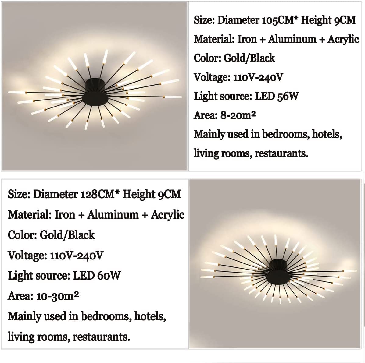 LED Deckenleuchte Modern Feuerwerk Design Deckenlampe Wohnzimmer Ceiling Lamp Schlafzimmer Decken Beleuchtung Flur Wandleuchte Restaurant Kronleuchter Kinderzimmer Nicht Dimmbar Light
