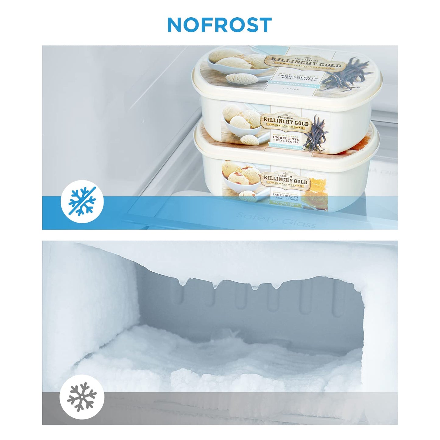 Midea MERB276FGE02A Kühl-/Gefrierkombination/180 cm Höhe/NoFrost/Doppelte Steuerung/Super-Kühlfunktion/219 kWh/Jahr/199L Kühlteil/71L Gefrierteil