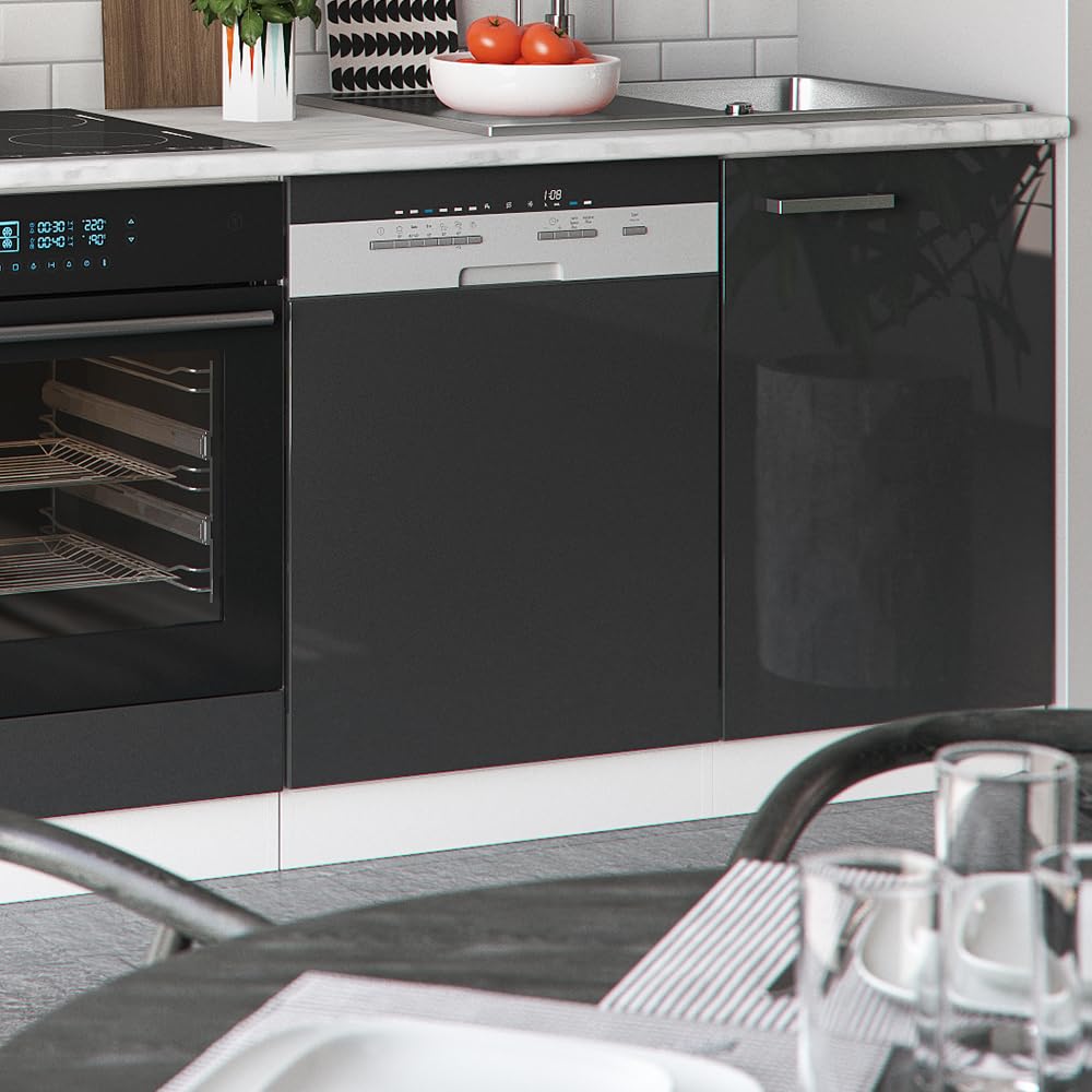 Vicco Küchenzeile Optima, Weiß Hochglanz/Weiß, 270 cm ohne Arbeitsplatte