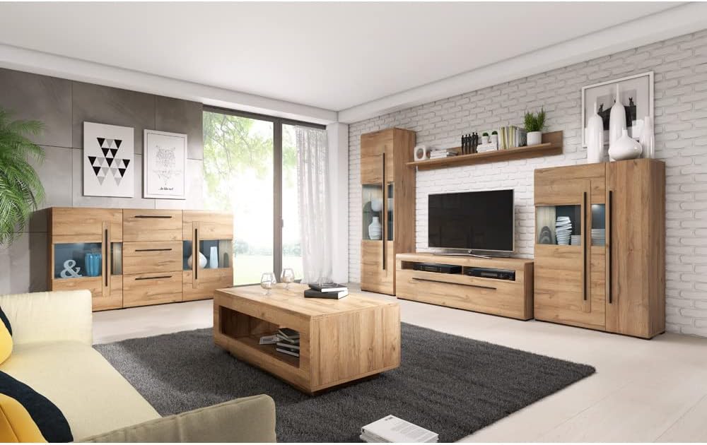 Lomadox Grandson Coffee Table Oak Modern Style with Open Compartment W x H x D Approx. 110 x 44 x 60 cm