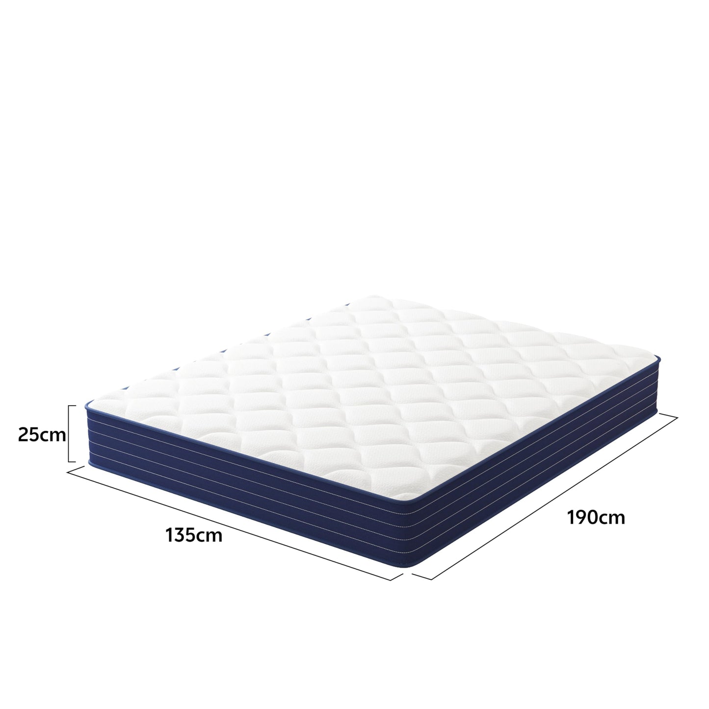 PurrJoys Mattress 140 x 200 x 25 cm - Pocket Spring Core & Memory Foam, Medium Hardness, Breathable, Movement Insulating, CertiPUR-US & Oeko-Tex, No Fibreglass