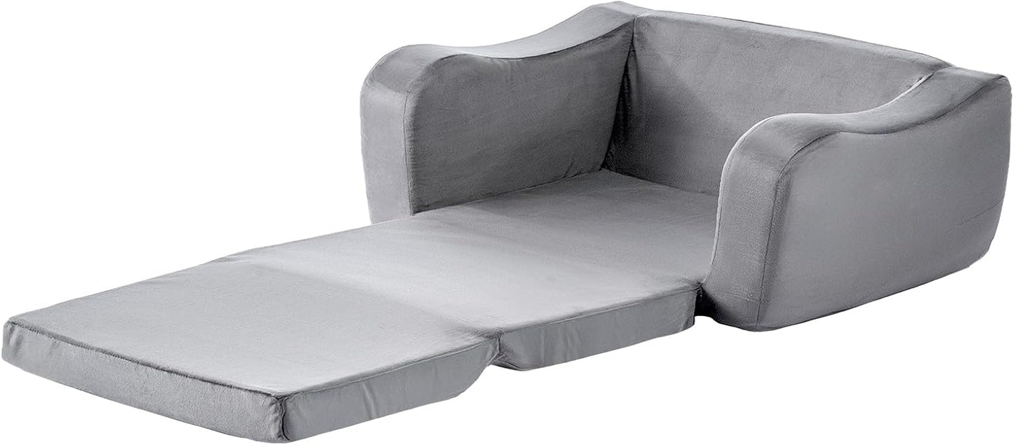 VEVOR Children's Sofa Children's Chair Made of 28D Sponge & Short Pile with Armrests, Fold-Out Children's Couch in Lounger, Sofa Bed Children (18 Months - 6 Years), Birthday Gift for Girls & Boys