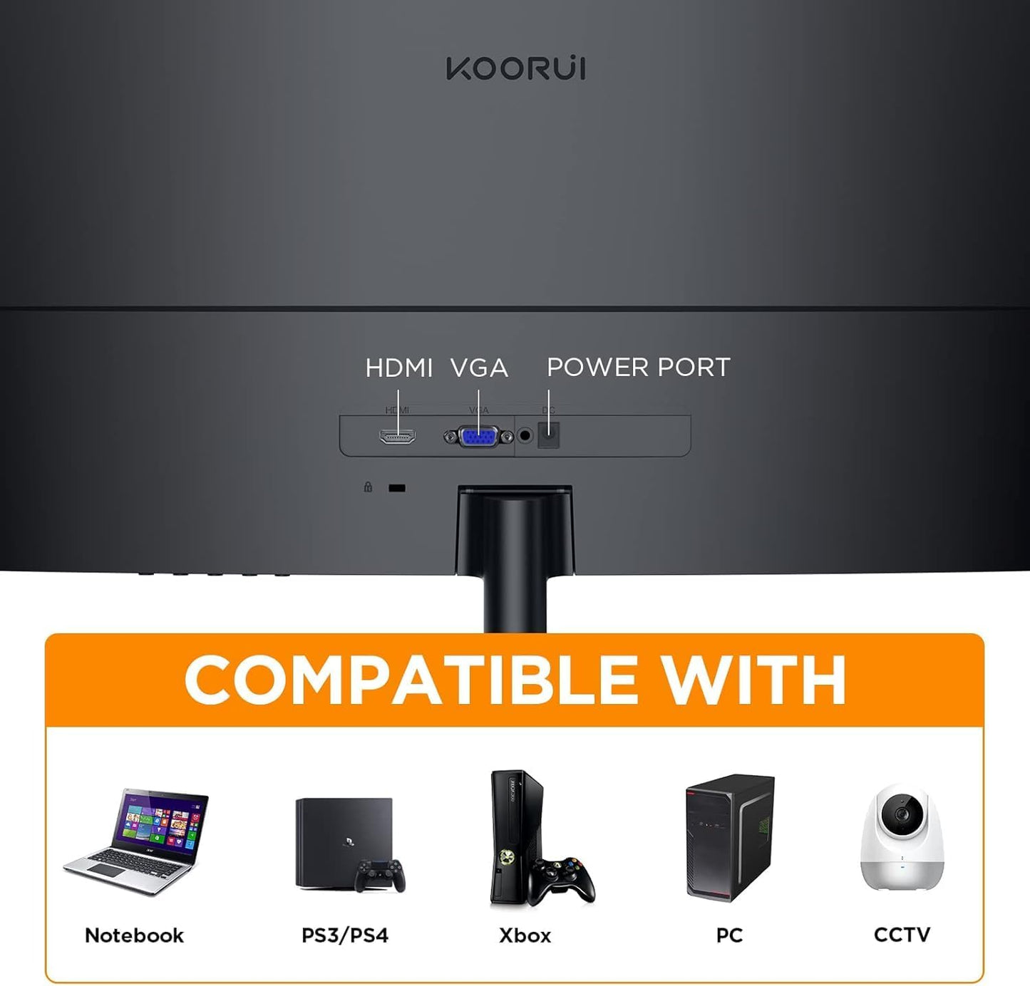 KOORUI Gaming Monitor 27 Zoll, Full HD Rahmenlos Bildschirm 165Hz Adaptive Sync (1ms, VA-Panel, Eye-Care, 1920 x 1080, 2xHDMI 2.0, & DisplayPort 1.4, VESA 75x75mm, DCI-P3 90%)