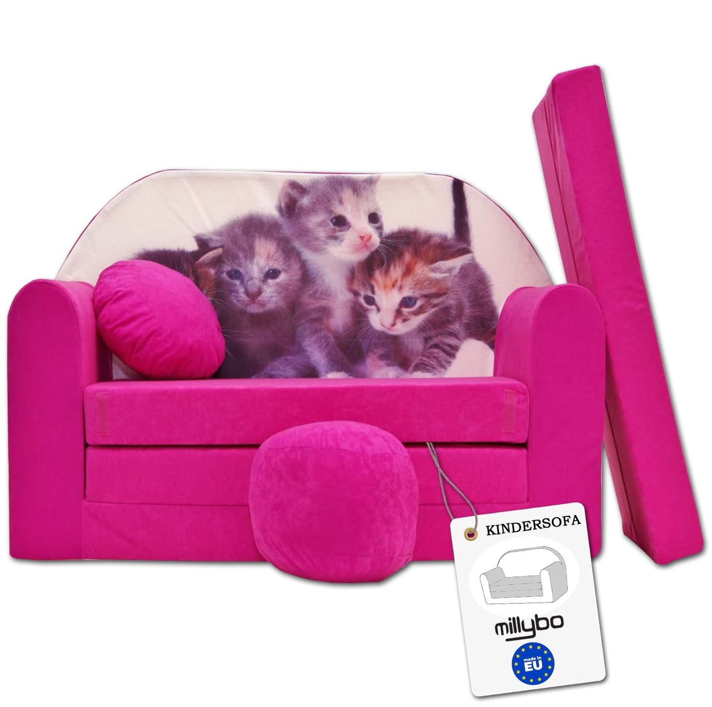 Children's Sofa with Sleep Function Foldable 3-in-1 Children's Sofa Play Sofa with Bed Function Girls Boys Bean Bag Mini Sofa Bed Children's Room Sleeping Chair (A39)