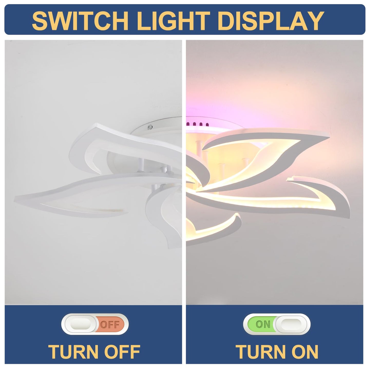 ZAITINZ Deckenlampe Led,5 blütenblätter Wohnzimmerlampe,Deckenleuchte Dimmbar mit fernbedienung,lampe wohnzimmer 50W,Moderne Deckenleuchten mit Memory Funktion,Led Deckenleuchte Schwarz 3000-6000K