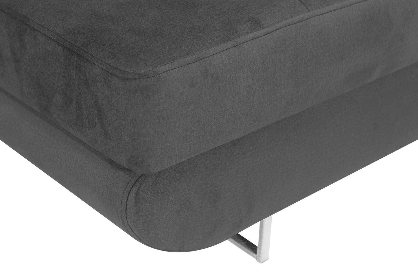 Aller L-Shaped Corner Sofa with Sleep Function and Bed Box in Jasmine, Left Ottoman (Dark Grey)
