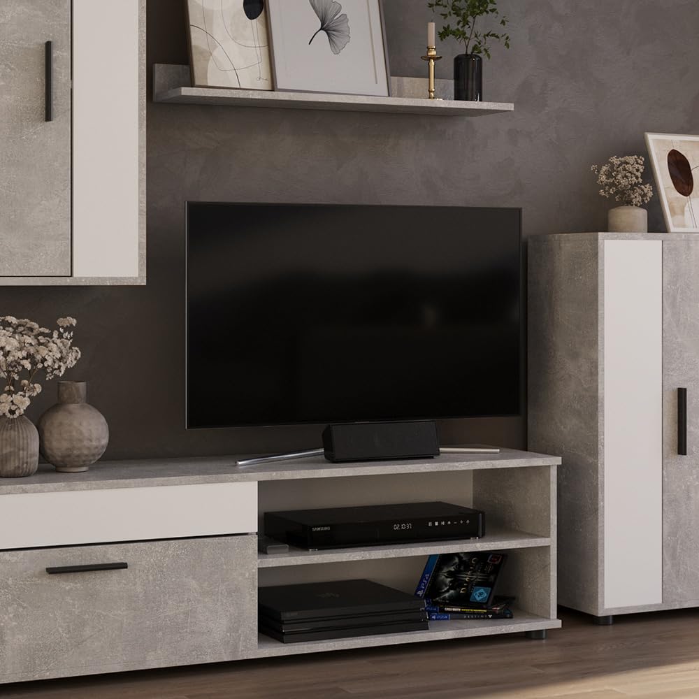 Vicco Berno TV Wall Unit Beige / Anthracite Set of 4