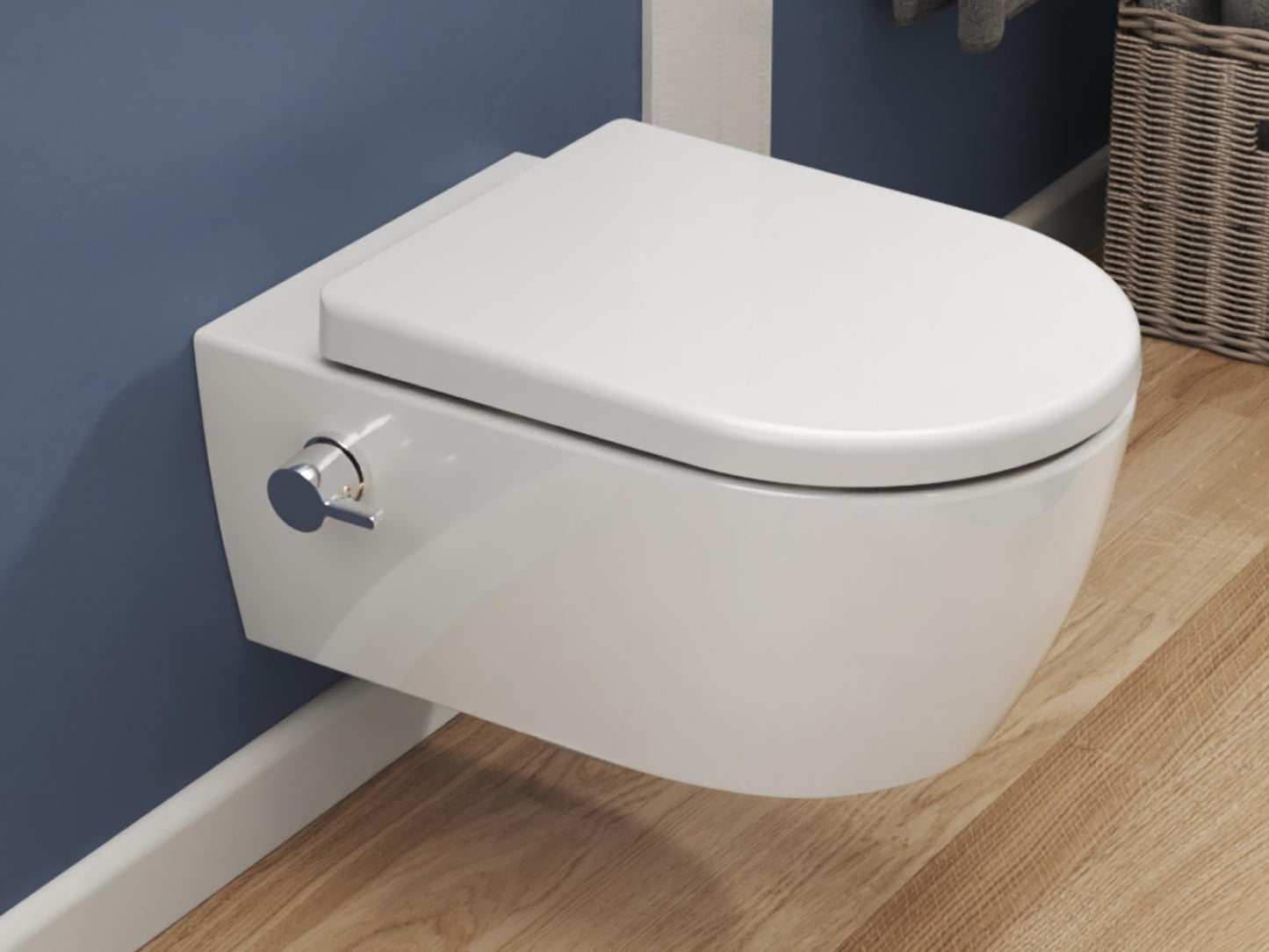 SSWW Taharet Toilet Includes Fitting and Removable Soft-Close Seat, Shower Toilet, Hanging Toilet, Toilet with Bidet Function, Hygienic, Shattaf, Different Versions