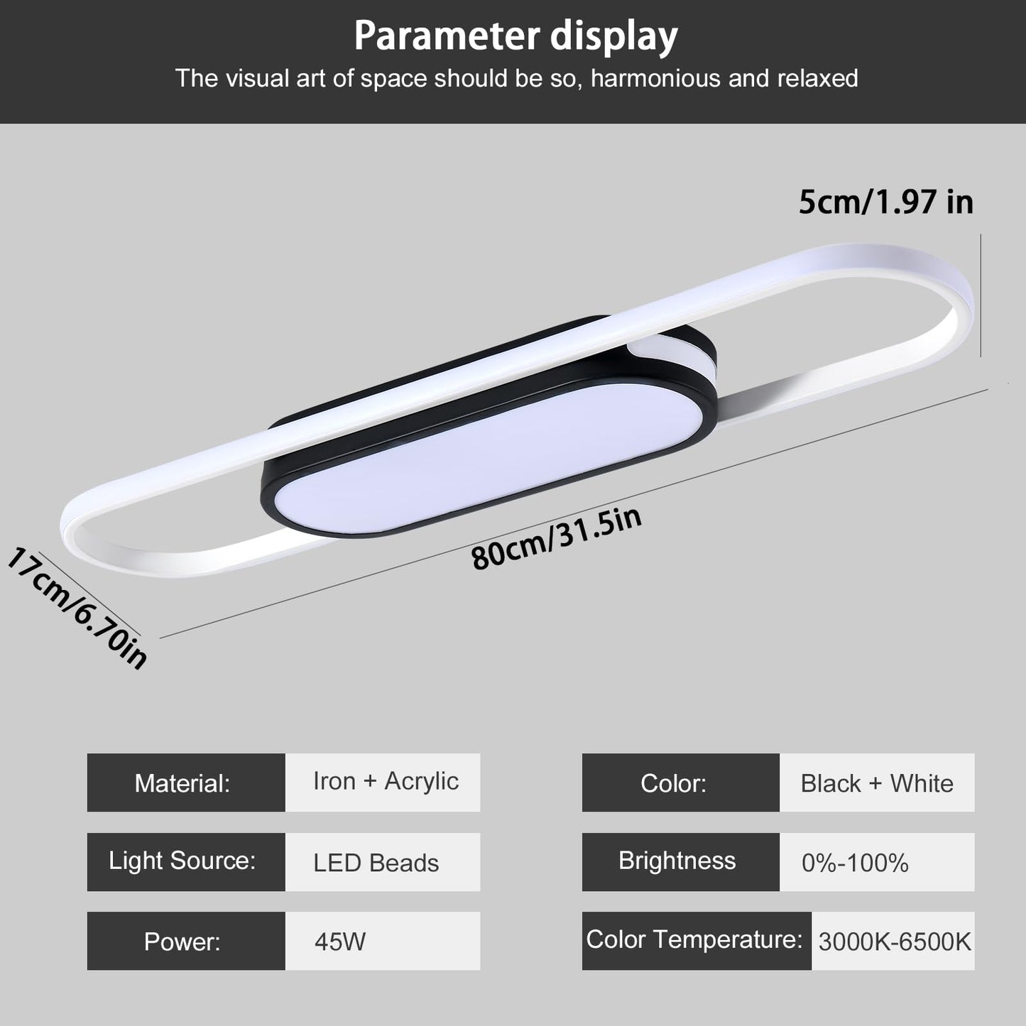 Oninio Modern LED Ceiling Light Dimmable Ceiling Light with Remote Control 70 cm Ceiling Light for Living Room, Kitchen, Dining Room, Bedroom, 40 W (Gold)