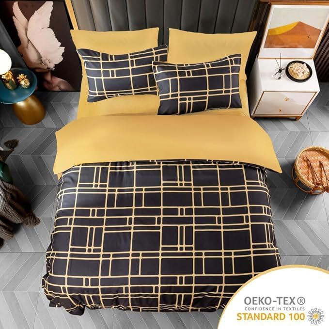 Pamposh Bed Linen 135 x 200 cm 4-Piece Bed Linen Grey 2 Duvet Covers 135 x 200 cm + 2 Pillowcases 80 x 80 cm, Oeko-Tex Bedding Sets Ultra Soft Microfibre with Zip