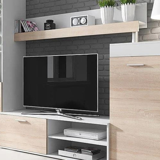 MEBLE KRYSPOL Rita Living Room Wall Unit - Living Room Furniture - Modern Living Room Wall Unit - Sideboard Living Room Cabinet Wall - Living Room Furniture Modern - Shelf White - TV Cabinet -