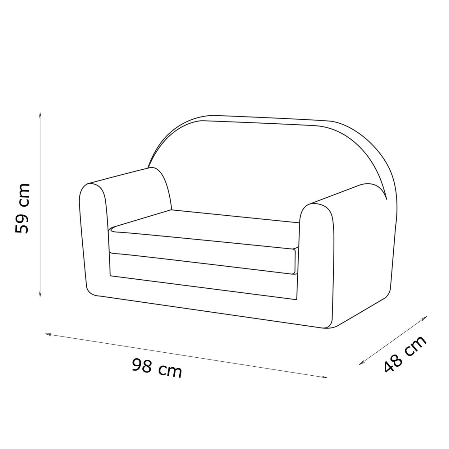 Children's Sofa with Sleep Function Foldable 3-in-1 Children's Sofa Play Sofa with Bed Function Girls Boys Bean Bag Mini Sofa Bed Children's Room Sleeping Chair (A39)