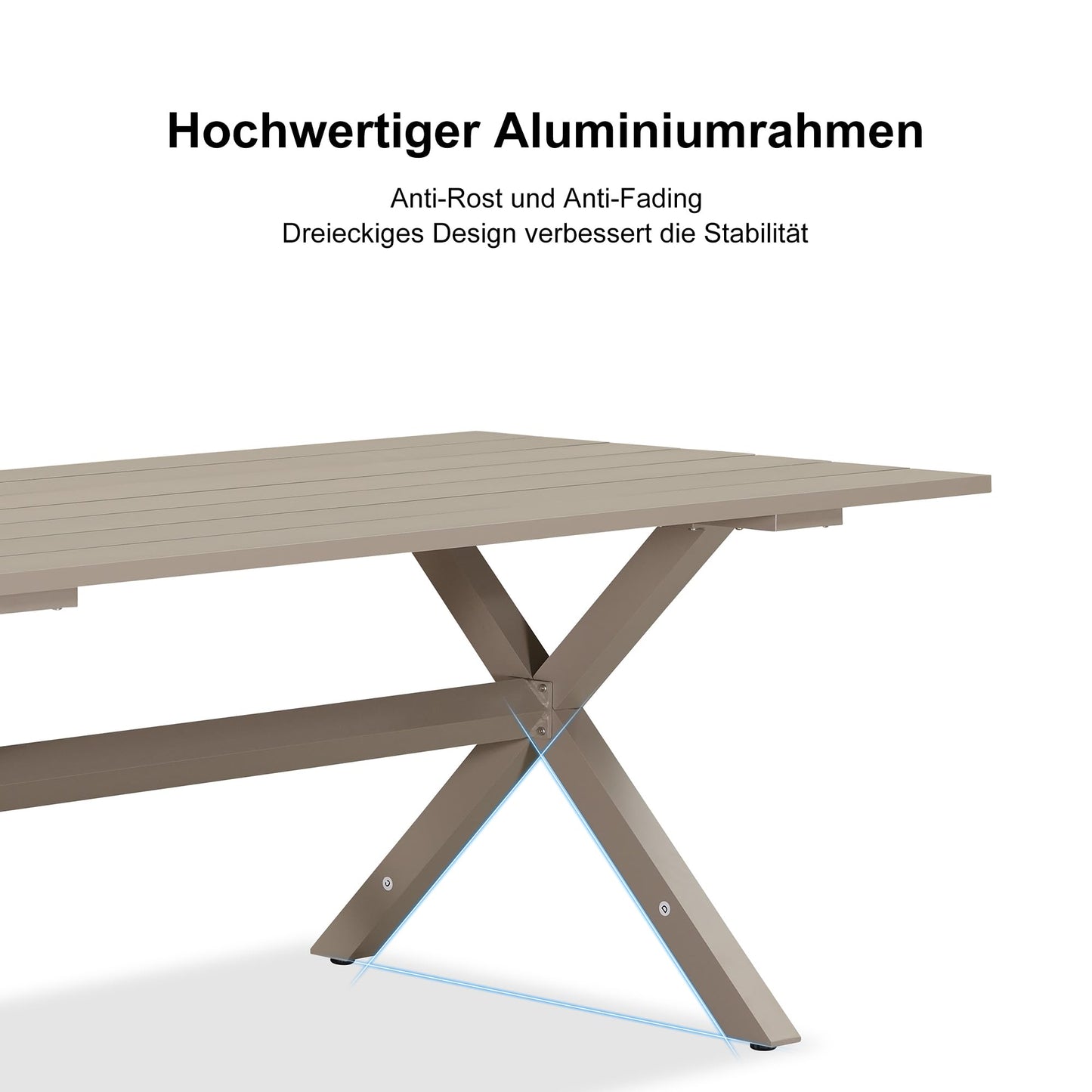 PURPLE LEAF 9-TLG Gartenmöbel Set,Aluminium Terrassenmöbel 8 Gartenstühle mit Tisch Balkonmöbel Essgruppe Gartengarnitur, Grau