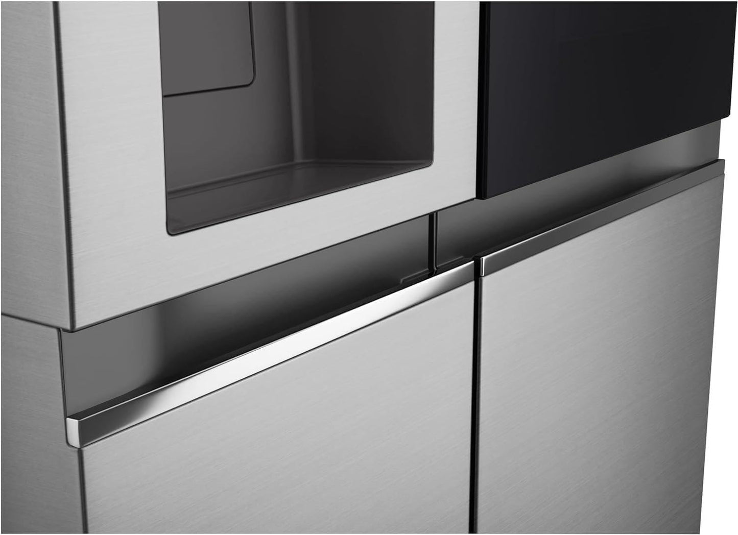 LG GSXE90MBDD Side by Side Kühlschrank mit InstaView Craft Ice | Door in Door | Crushed Ice -und Wasserspender EEK: Klasse D | 628 Liter Kapazität | Festwasseranschluss | Total No Frost