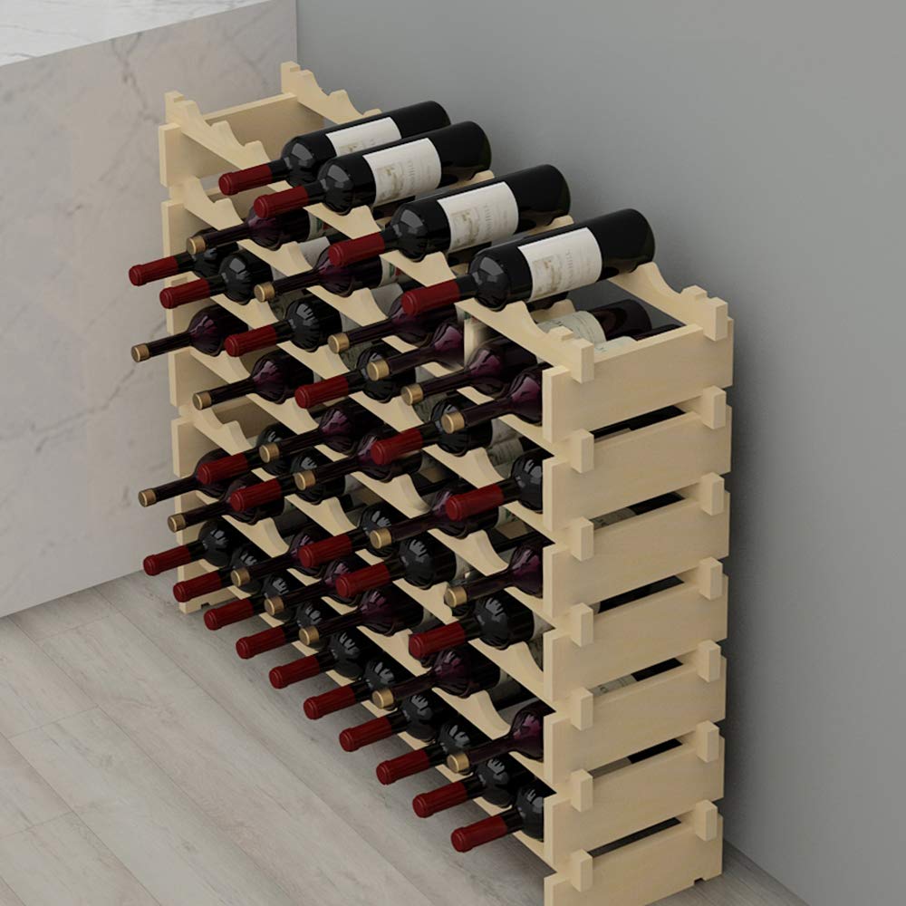 sogesfurniture Weinregal Flaschenregal mit 4 Ebenen für 32 Flaschen Wein Holzregal Weinhalter Weinständer Flaschenständer für Küche, Esszimmer, Bar, 90x30x54cm, BHEU-BY-WS4832M
