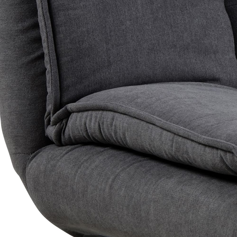 AC Design Furniture Jasper Bettcouch Dunkelgrau/Schwarz, Schlafsofa mit 3 Liegepositionen, Moderner 3-Sitzer Ohne Armlehne, Gepolstert mit Schwarzen Metallbeinen, L: 196 x H: 91 x T: 98 cm