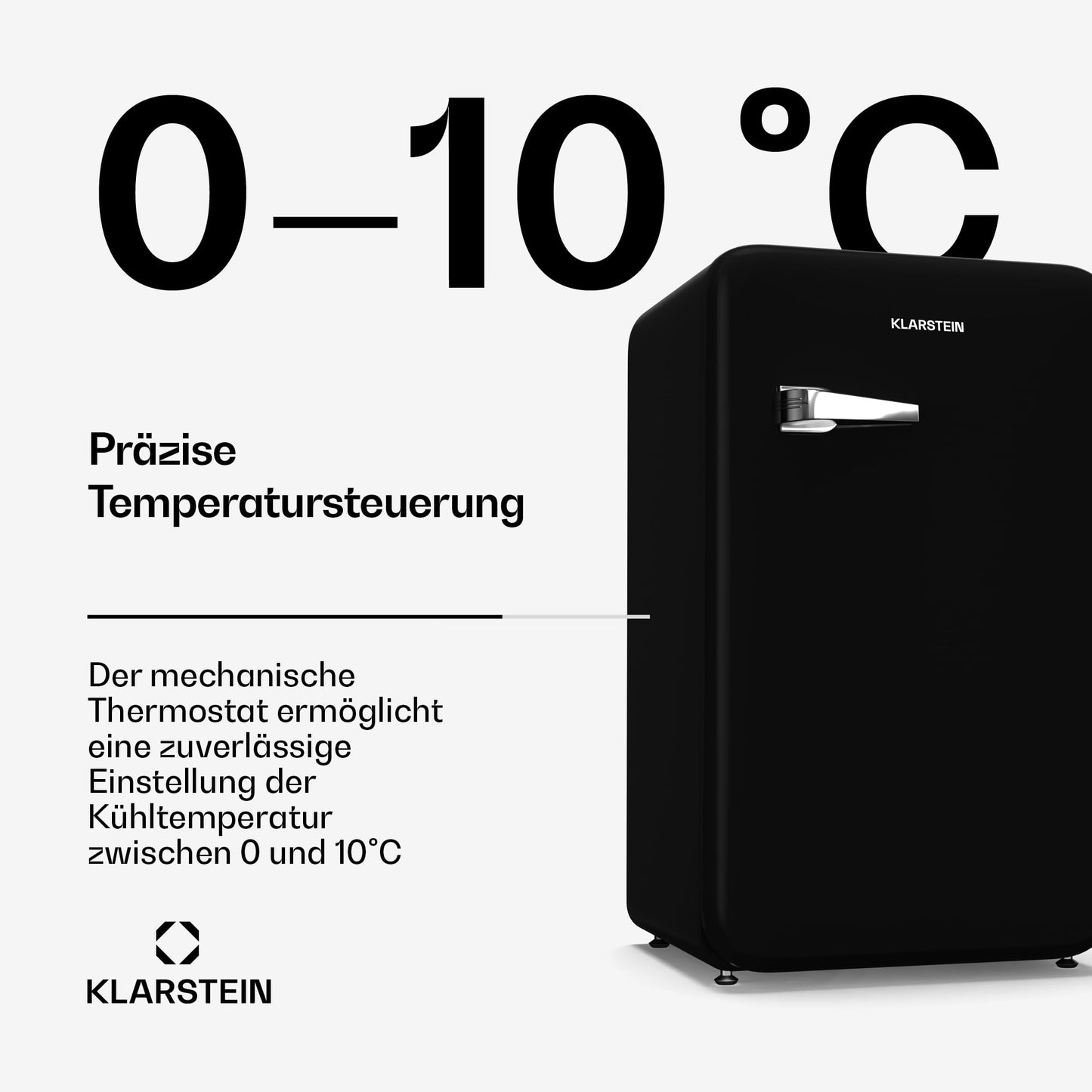 Klarstein Kühlschrank, Mini-Kühlschrank für Getränke, Kühlschrank Klein, Kleiner Kühlschrank Lautlos, Skincare Fridge, Vintage Design, Camping Kühlschrank, Minikühlschrank für Zimmer, 0-10°C, 70 L