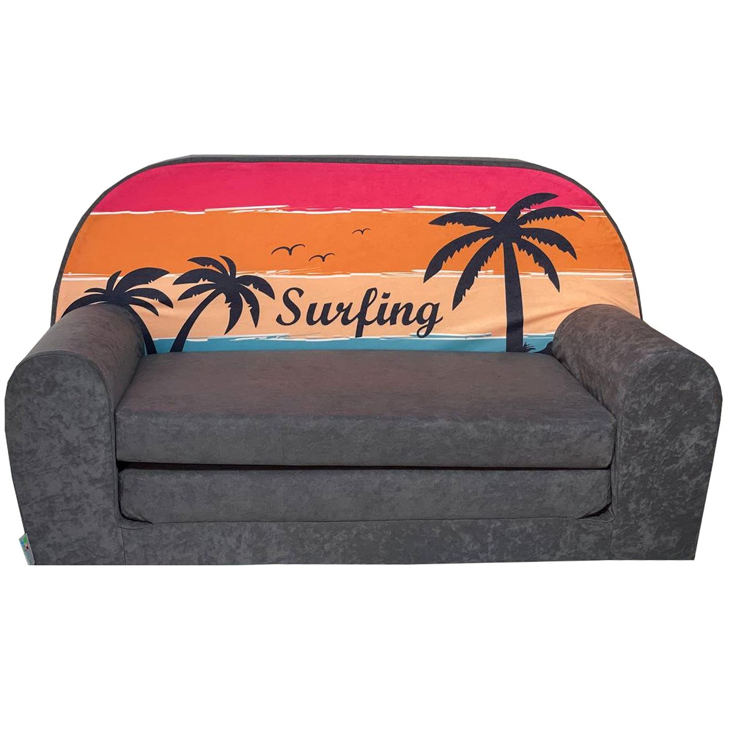 FORTISLINE Children's Sofa Mini Foldable 40 x 78 x 45 cm - Children's Sofa for Children 2-in-1 - Children's Couch Foldable - Foam Sofa Bed - Removable Cover - Many Designs