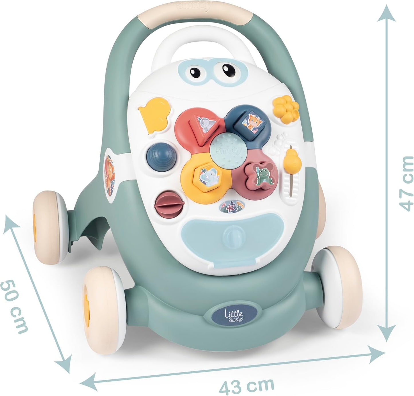 Smoby Toys Little Smoby Walker from 1 Year - 3-in-1 Walker with Walker, Activity Board & Doll's Pram for Babies and Toddlers from 12 Months