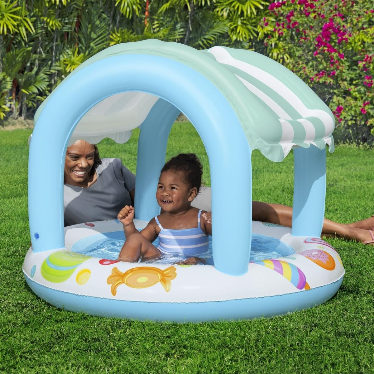 Bestway Planschbecken Sweet Shope mit Sonnenschutzdach 104 x 84 cm