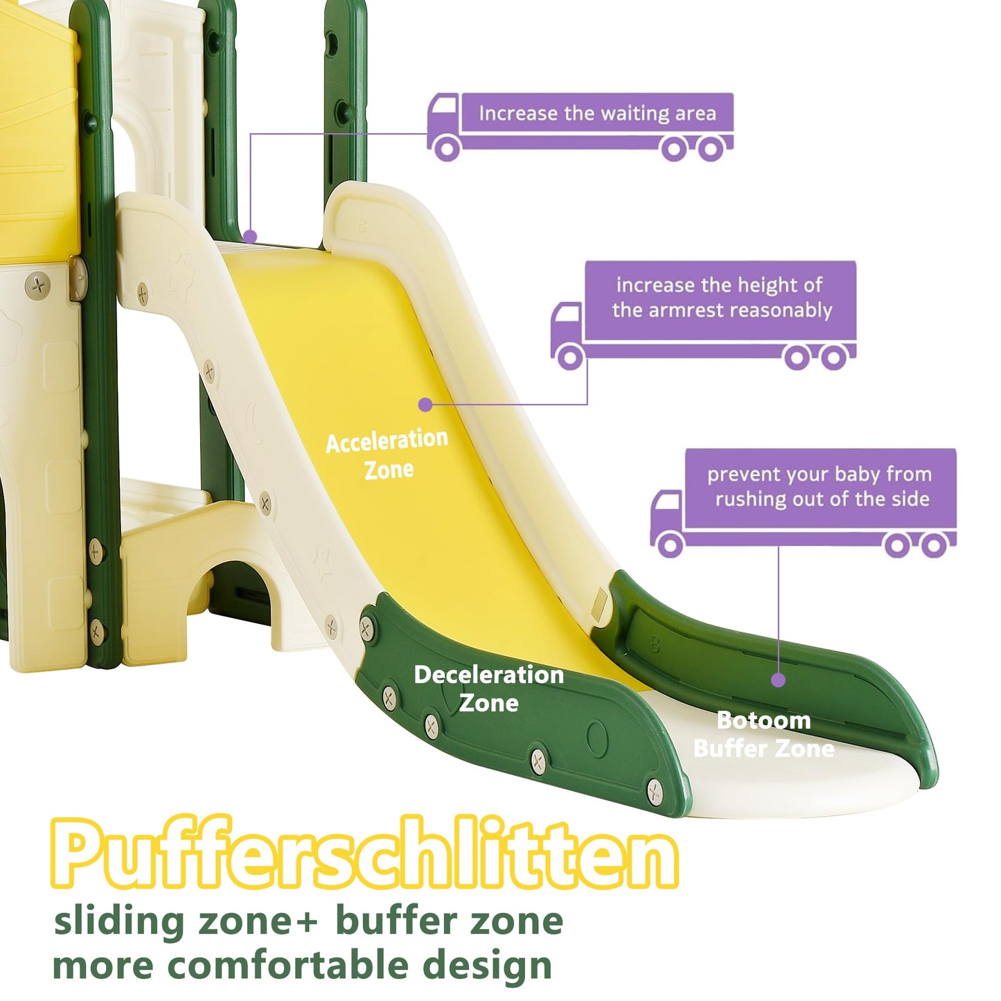 Kinderrutsche, Babyschaukel, 4 in 1, mit Schaukeln, Treppen, Gleiten, Basketballgestellen, Spielplatz für drinnen und draußen, multifunktionale Rutsche (Rosa, Kaninchen)