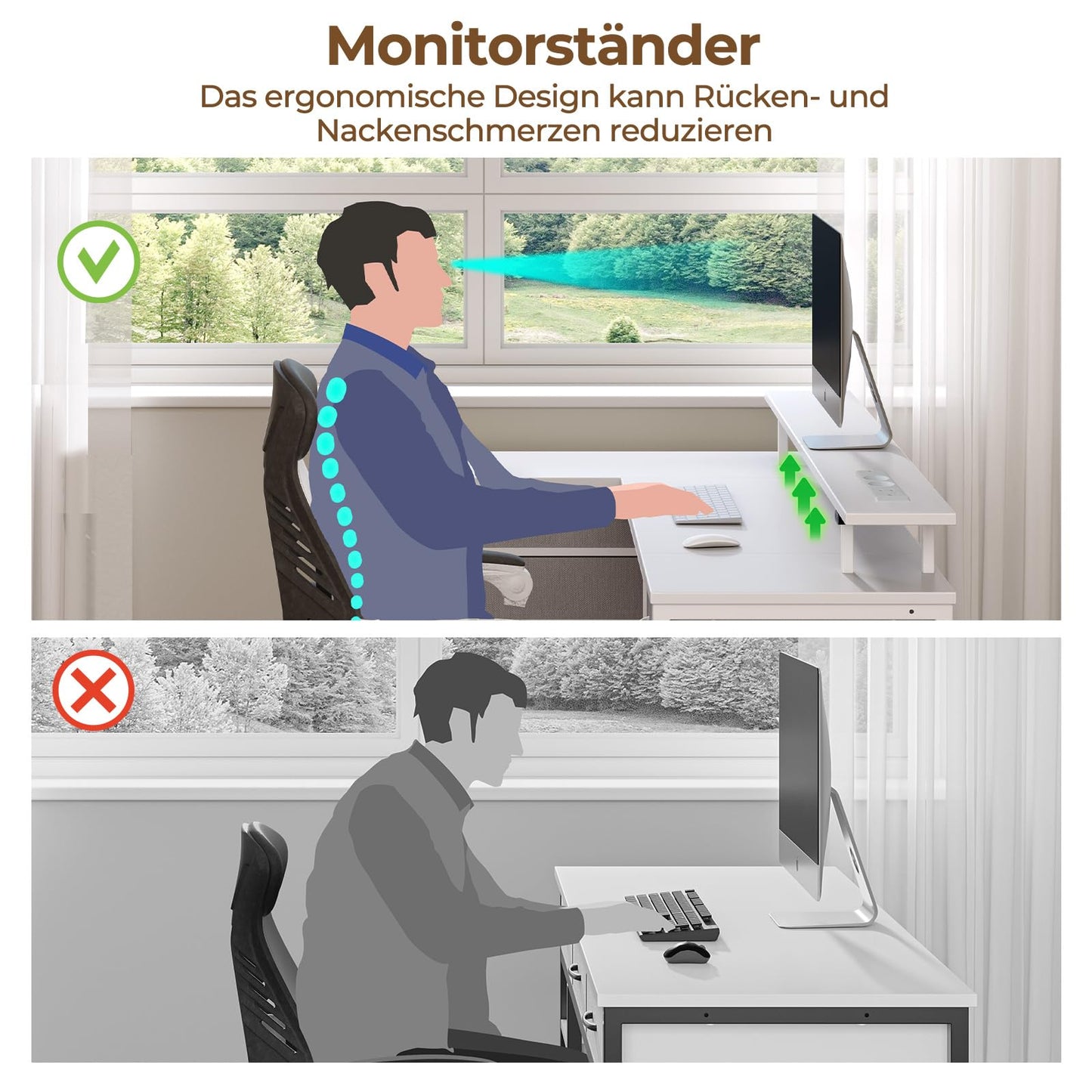 Seventable Computertisch L Form mit 4 Schubladen & Ablageflächen, Gaming Tisch mit LED & Steckdosen, Gaming Schreibtisch mit Monitorständer für Homeoffice, Schlafzimmer, Wohnzimmer (Weiß, 140 cm)