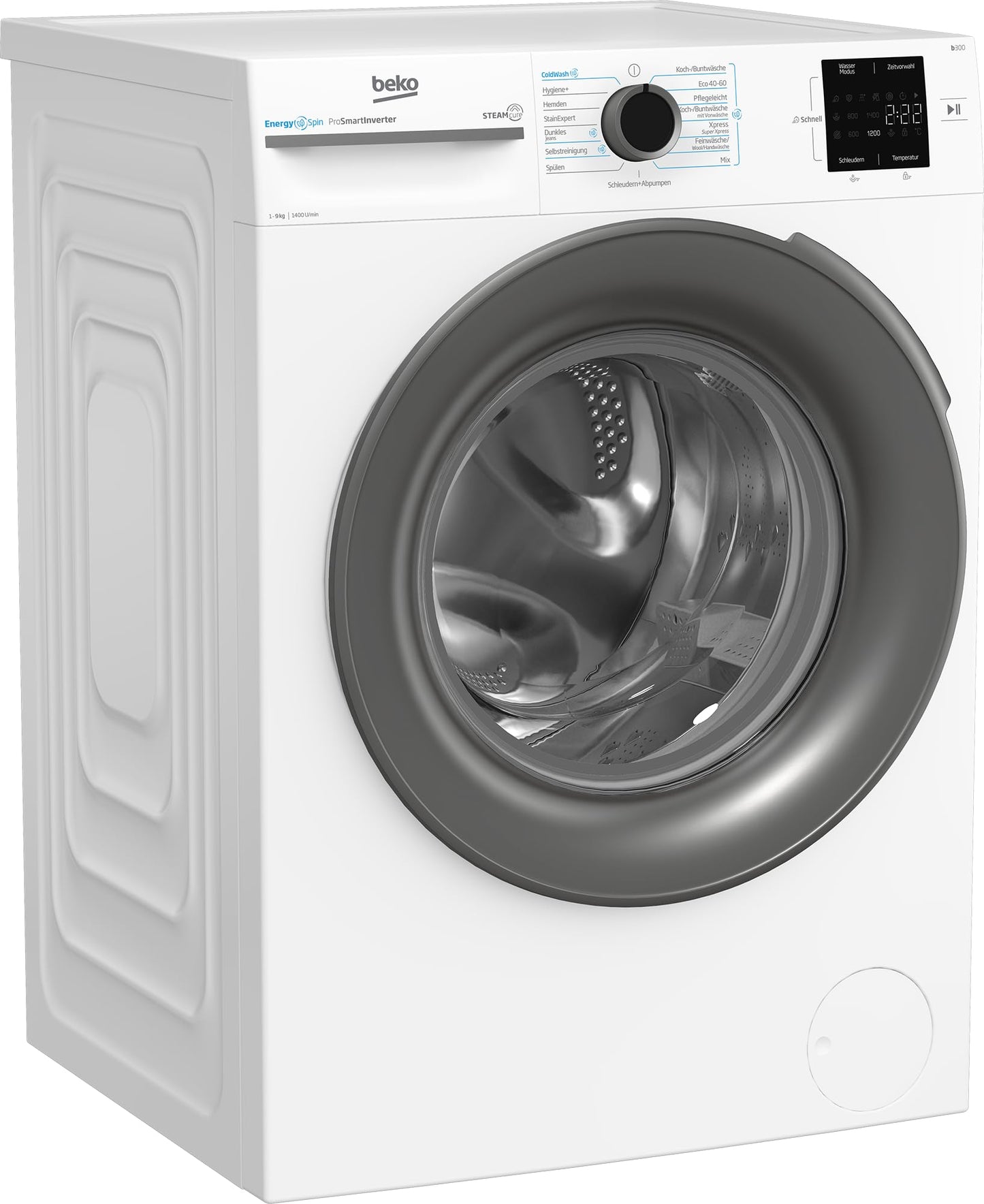 Beko BM3WFU3741R Waschvollautomat, Waschmaschine, 7 kg, EnergySpin, Schleuderwahl 1400 U/min, SteamCure Dampffunktion, allergikergeeignet, AquaWave Schontrommel, Weiß