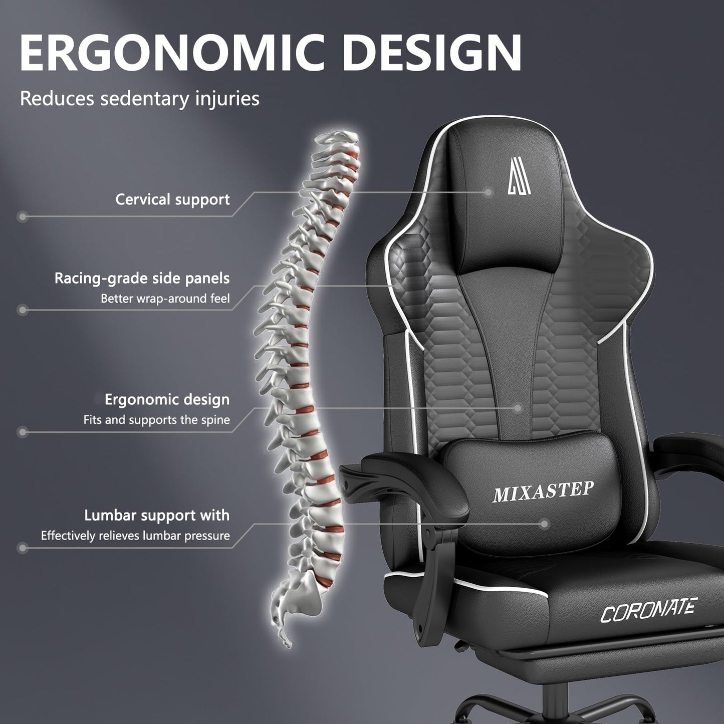 NSMAZXO Gaming Stuhl Ergonomisch mit Verstellbarer Rückenlehne & 360° Drehfunktion - Bürostuhl für Erwachsene/Jugendliche 150KG,PC-Stuhl Stoff in Grün für Homeoffice/Gaming