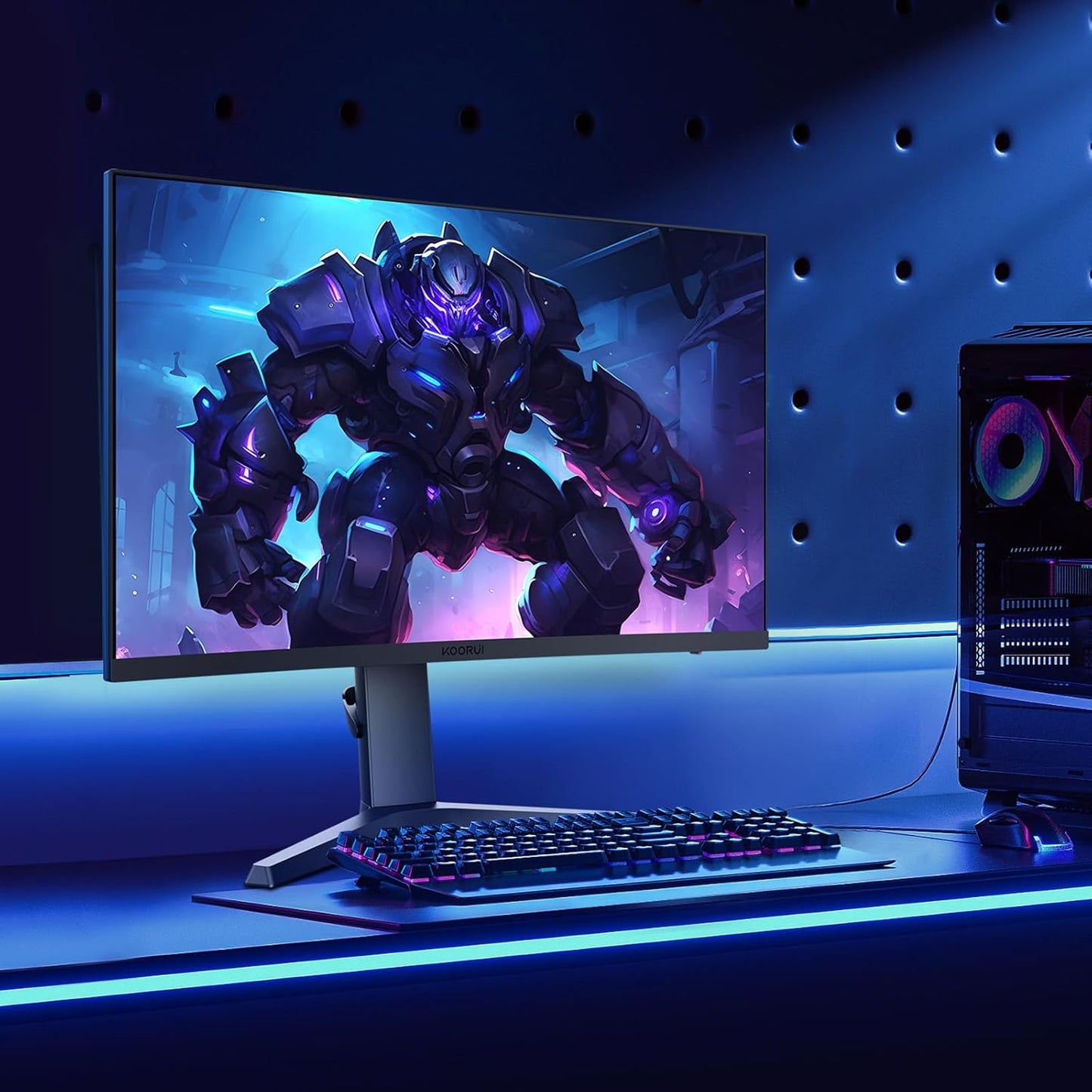 KOORUI Gaming Monitor 27 Zoll, Full HD Rahmenlos Bildschirm 165Hz Adaptive Sync (1ms, VA-Panel, Eye-Care, 1920 x 1080, 2xHDMI 2.0, & DisplayPort 1.4, VESA 75x75mm, DCI-P3 90%)